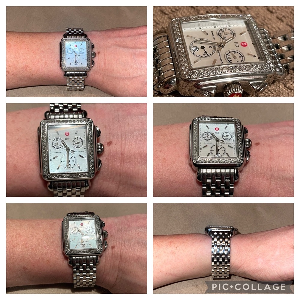Michele Deco 18 Diamond MOP Bracelet Watch - Picture 5 of 16